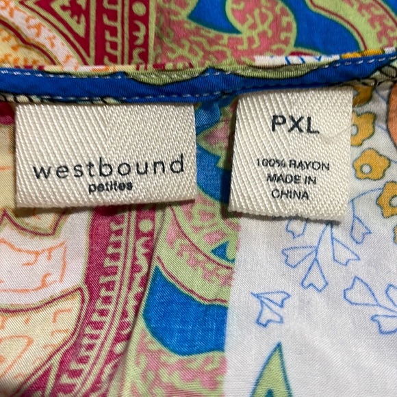 🎉HP🎉Westbound Petites Patterned Shirt Butterfly Fringe Sleeves - Picture 4 of 7